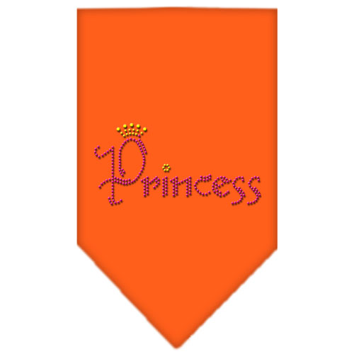 Princess Rhinestone Bandana Orange Large
